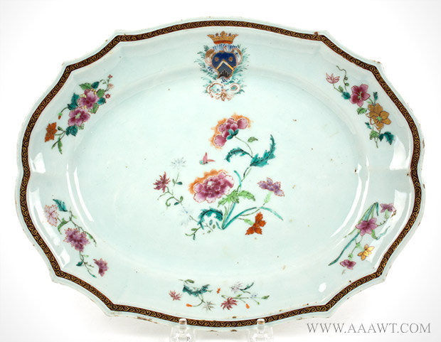 Chinese Export Armorial Platter, Arms of Bausset, French, Image 1